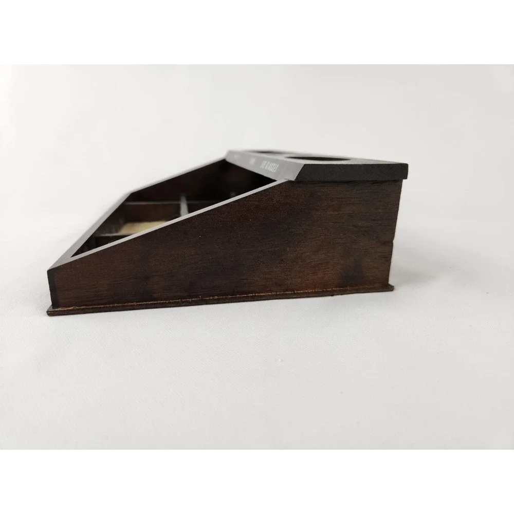 1972 Royal London vtg Wood Valet Jewelry Keys Rings Dresser Desk Organizer japan